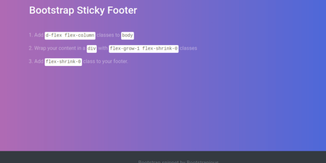 BOOTSTRAP STICKY FOOTER