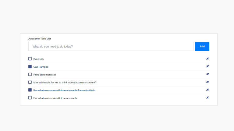 BOOTSTRAP 4 AWESOME TODO LIST TEMPLATE