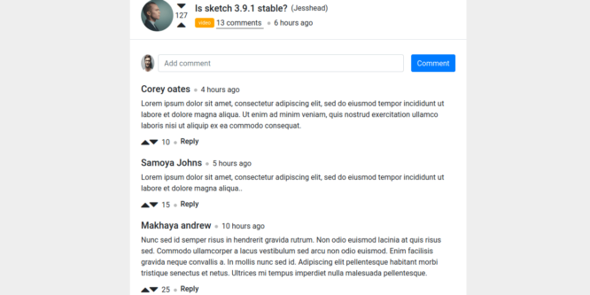 BOOTSTRAP 4 COMMENT SECTION