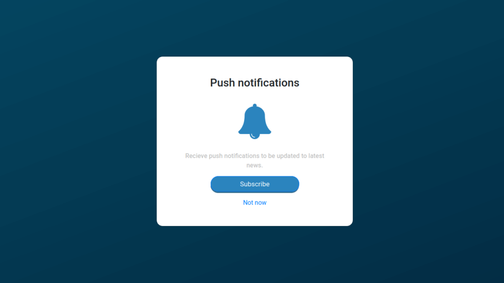 BOOTSTRAP 4 PUSH NOTIFICATION MODAL