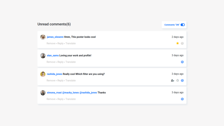 BOOTSTRAP 5 COMMENTS LIST