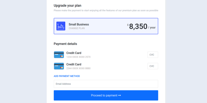 BOOTSTRAP 5 PRICING PLAN WITH CREDIT CARD PAYMENT DETAILS
