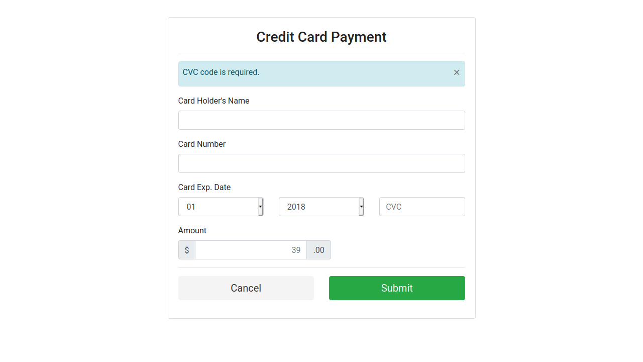 bootstrap-credit-card-payment