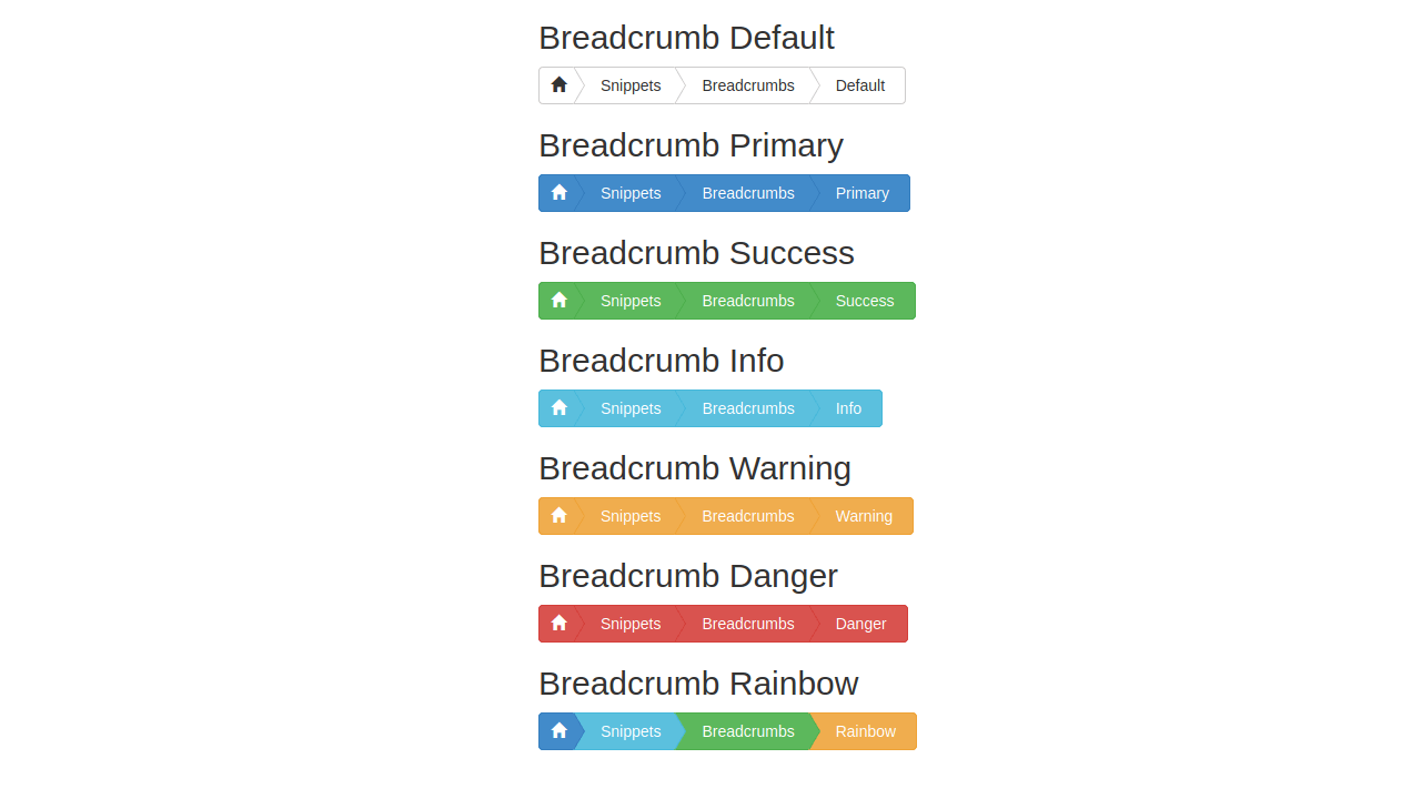 BOOTSTRAP TRIANGLE BREADCRUMBS ARROWS