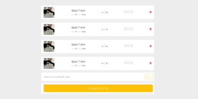 BOOTSTRAP 4 ECOMMERCE SHOPPING CART