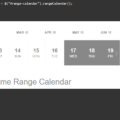 jQuery Range Calendar