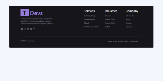 BOOTSTRAP 4 SIMPLE FOOTER