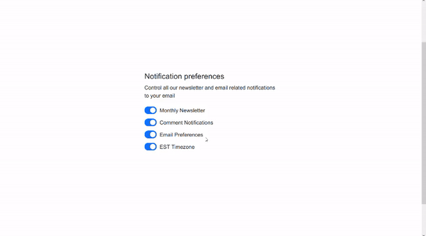 BOOTSTRAP 5 NOTIFICATION PREFERENCES CARD WITH SWITCH TOGGLE BUTTONS
