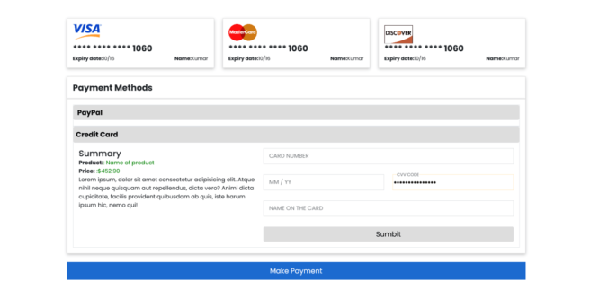 BOOTSTRAP 5 PAYMENT FORM