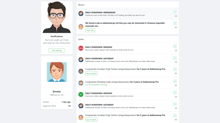 BOOTSTRAP NOTIFICATION LIST