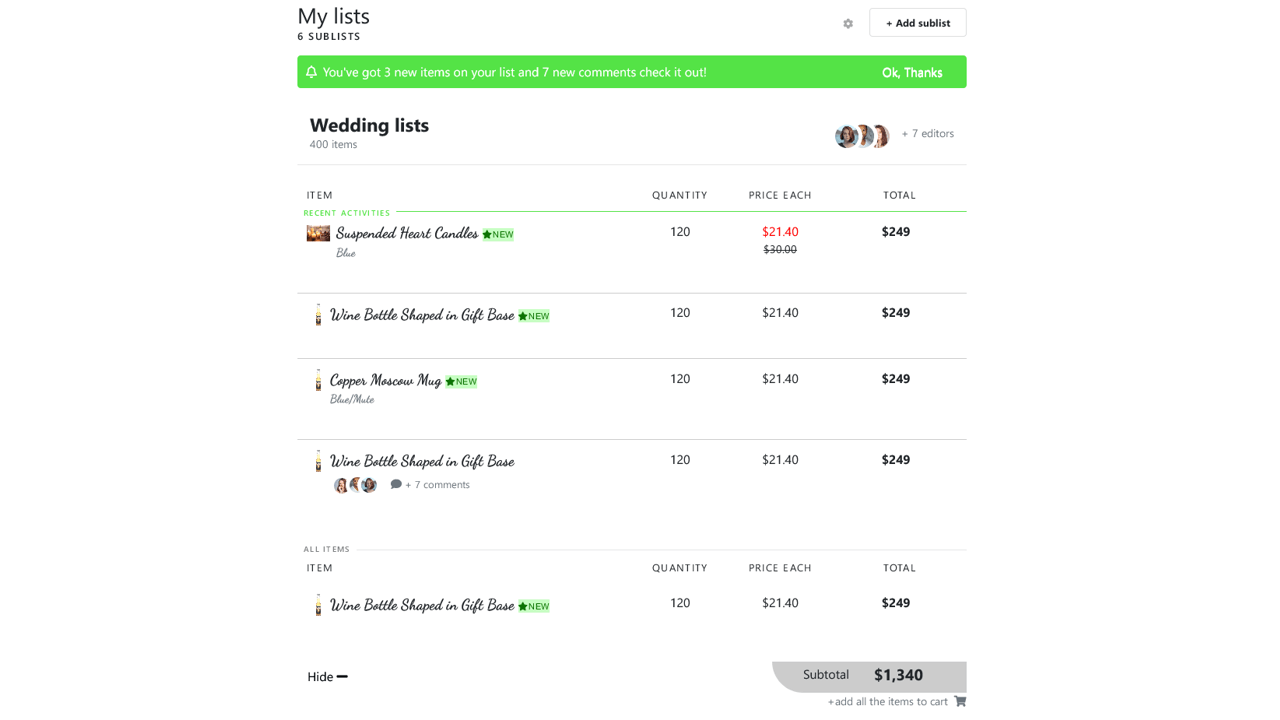 BOOTSTRAP 4 WEDDING SHOPPING CART